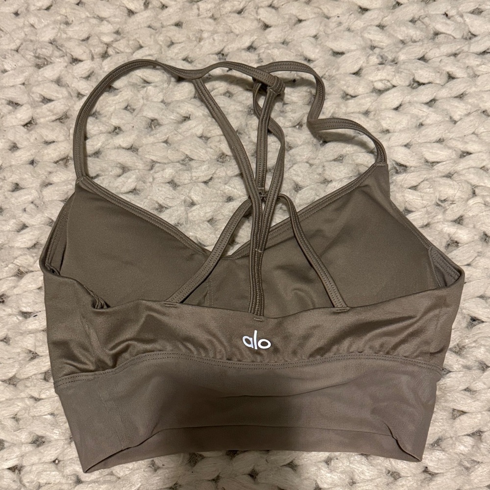ALO Yoga Taupe/Gold Strappy Bralette - Picture 2 of 3